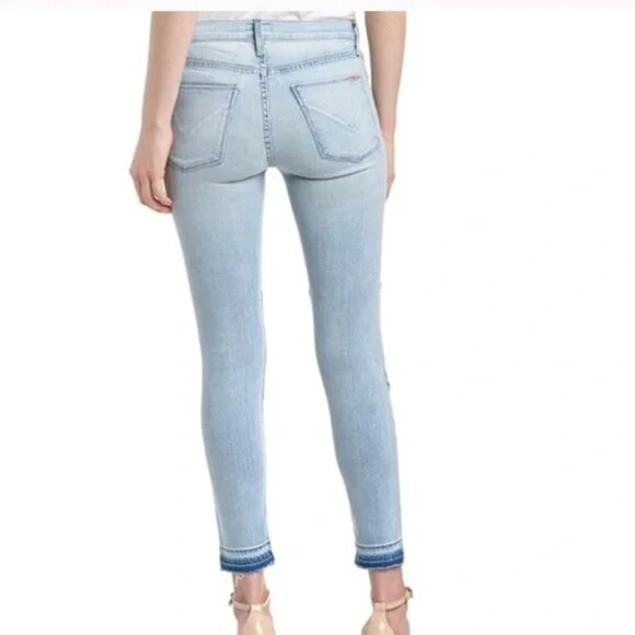 NEW Hudson Midrise Ankle Suzzi Super Skinny knee patch jeans size 26 - Picture 2 of 11